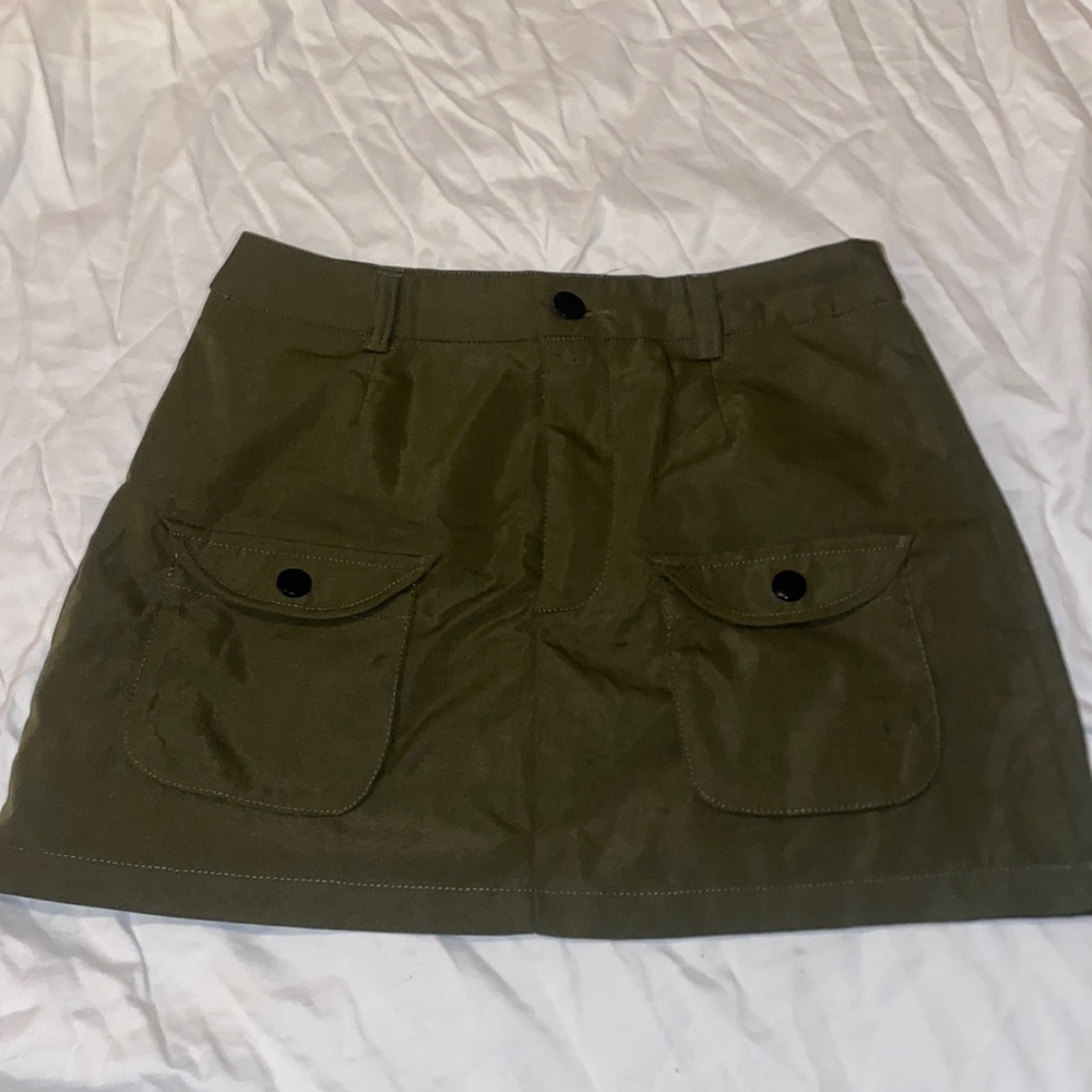 Army green mini shirt